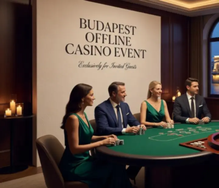 Offline kaszinóest Budapesten, pókerasztal és elegáns dekoráció
